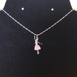- New Ballets dancer pink 18 k gold plate chain